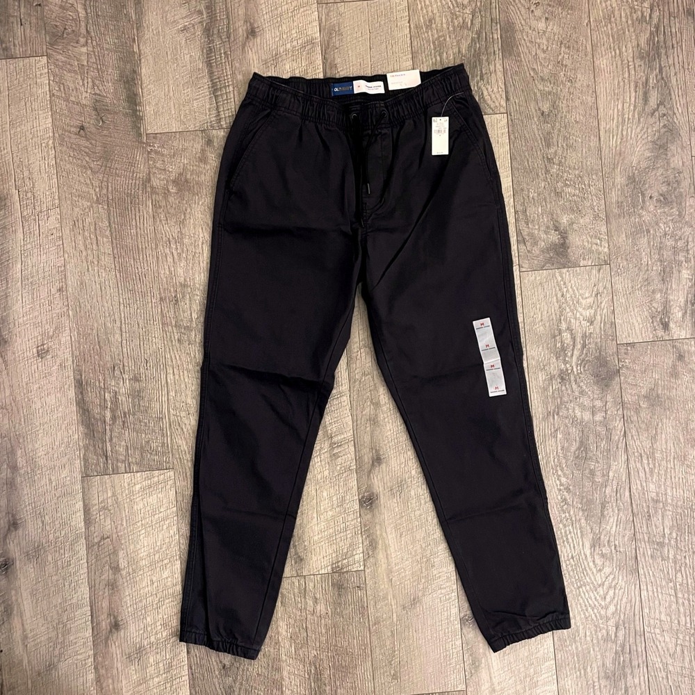 Old Navy Mens Modern Jogger Pants Black Built-In Flex Elastic Waist Medium NEW